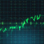 Stock market growth chart on trading screen