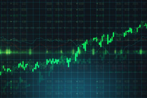 Stock market growth chart on trading screen