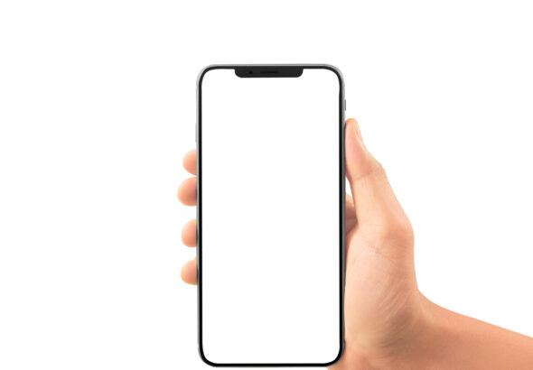Hand holding a modern smartphone, representing the iPhone 18 Pro launch